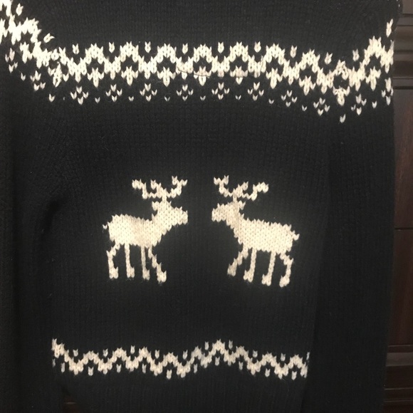 ABERCROMBIE & FITCH wool deer navy short cardigan - Picture 3 of 6